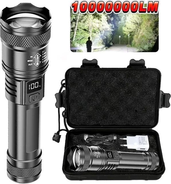 NEWBIRTH Taktische P50 LED-Taschenlampe mit 2000LM Ultrahell, Teleskop-Zoom und EDC-Notfallscheinwerfer für 14500/18650 Akkus - Bild 1