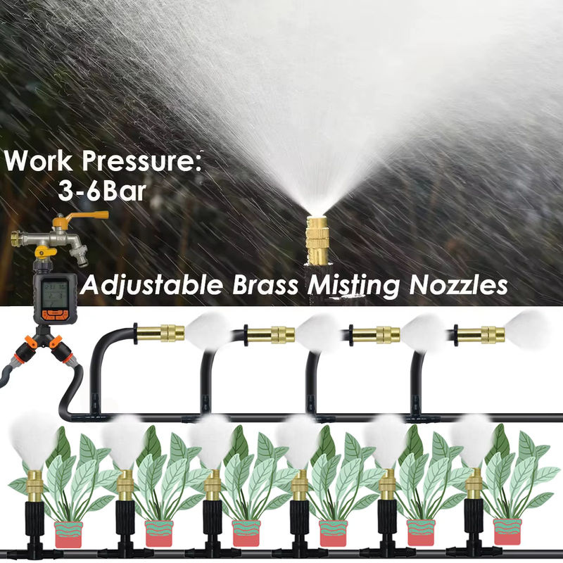 Kesla Messing Zerstäuber für Outdoor Nebel Kühlsystem und Garten Bewässerung mit 1/4 Zoll Anschluss und 4/7mm Schlauch - Bild 5