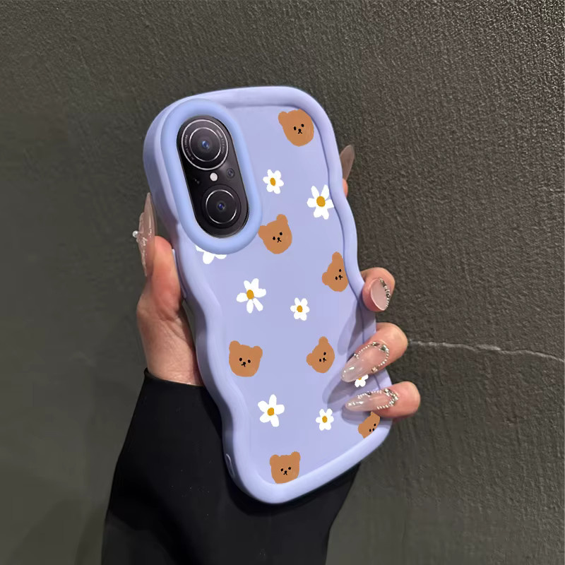 Wellenförmige Silikon-Handyhülle Nova 9 SE Braunbär für Huawei Nova 9 SE, 7i, 4E, P40 Lite und P30 Lite in Braun oder Lila - Bild 4