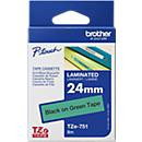Brother TZe-751 Schriftbandkassette für P-touch, Farbe: Grün, Schriftfarbe: Schwarz, Breite: 24 mm, Länge: 8 m - Bild 4