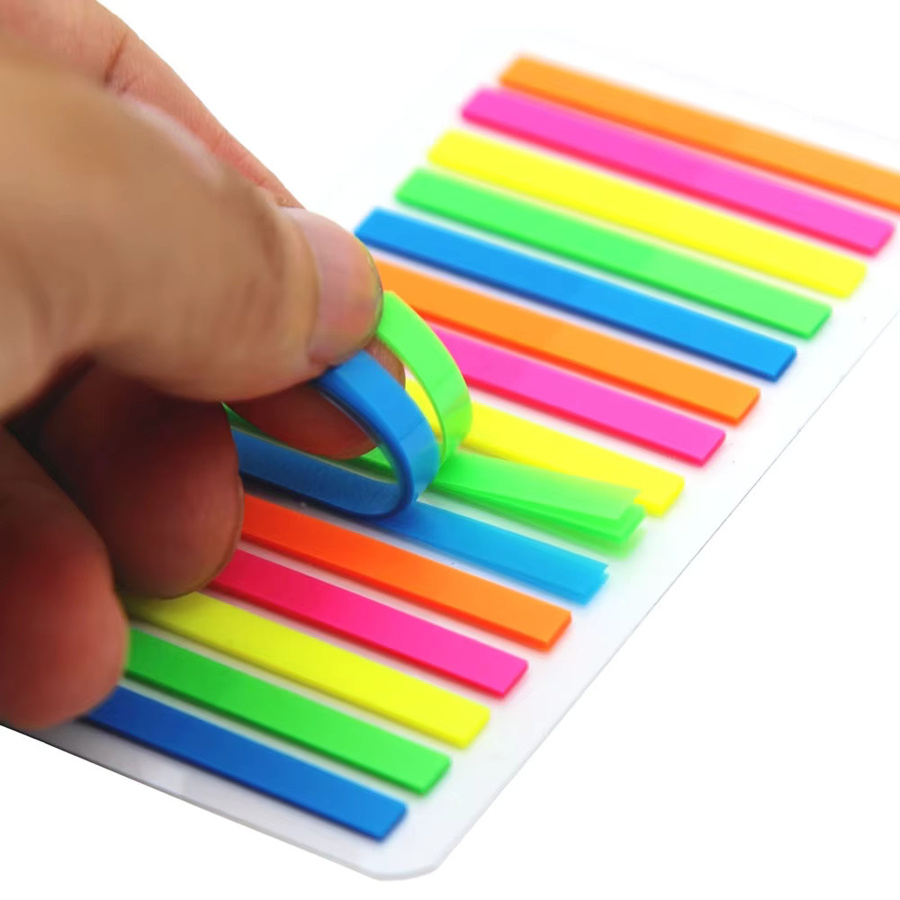 LOLEDE Index-Tabs mit 3000 Blatt farbigen Aufklebern, transparent und fluoreszierend, Lesezeichen-Flaggen für Schule und Büro - Bild 2