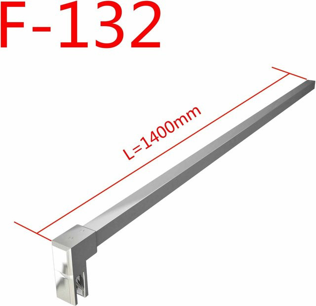 AICA Stabilisator für Duschkabine und Glaswand, Chrom glänzend, Silber, Länge: 140 cm, für 6-10 mm Glasstärke - Bild 1