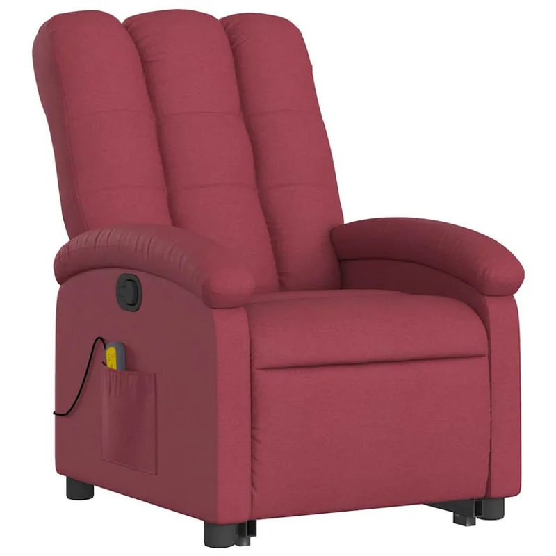 Vidaxl Aufstehhilfe Massagesessel für Senioren, verstellbar, Farbe: Rot, Stoffbezug - Bild 2