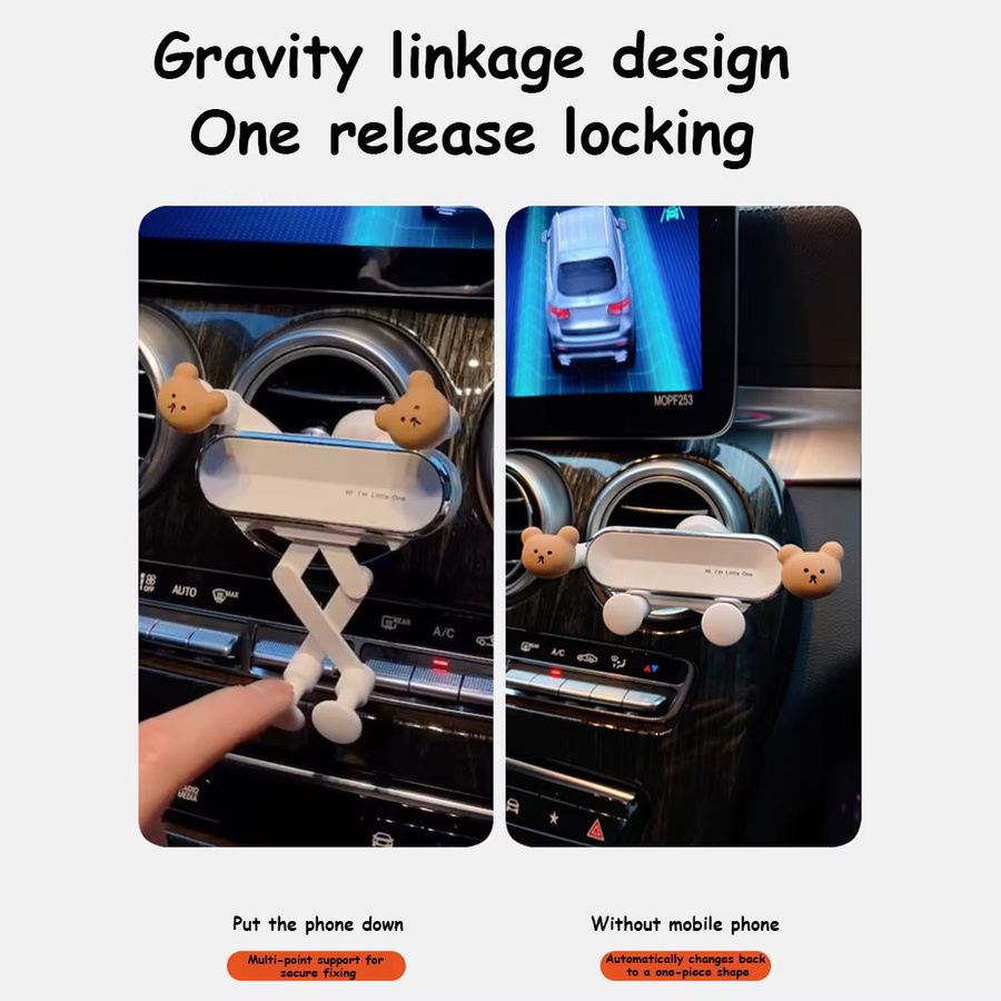 KJOY Handyhalterung für das Auto mit Cartoon-Kaninchen Design als Luftauslass-Clip in Weiß - Bild 5
