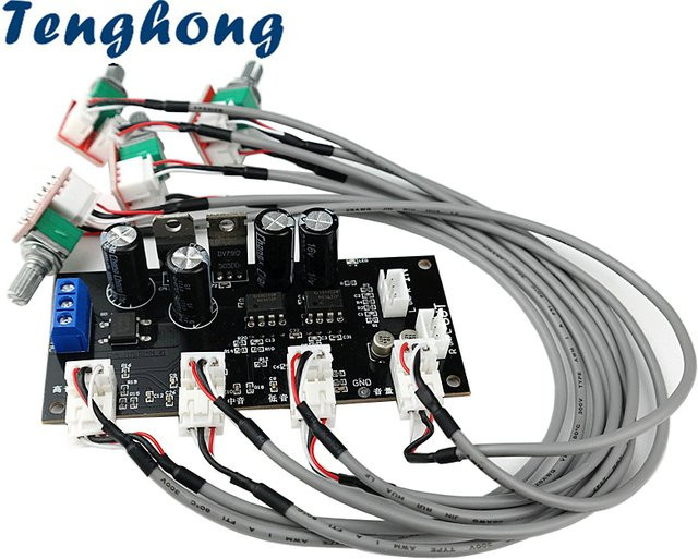 Tenghong NE5532 Operationsverstärker-Klangplatine in Schwarz mit Höhen-, Bass- und Mitteltonregelung sowie Dual-Stromversorgung für HIFI-Vorverstärker DIY - Bild 1