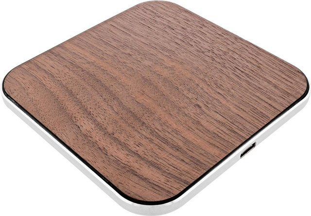 InLine Qi Woodcharge kabelloses Schnellladegerät für Smartphones in Braun mit Typ-C Anschluss (S-33393X) - Bild 1