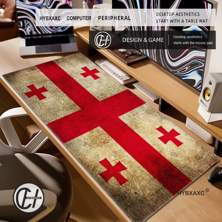 HYBXAXC XXL Templar Cross Gaming Mauspad mit mittelalterlichem Kreuzritter-Design in Weiß - Bild 3