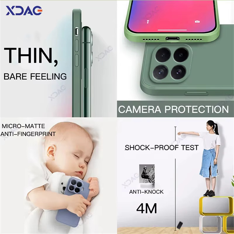 XDAG Flüssigsilikon Schutzhülle für Xiaomi 17 und 17T Pro mit Kameraschutz und Mikrofaser-Innenauskleidung in Pink - Bild 5