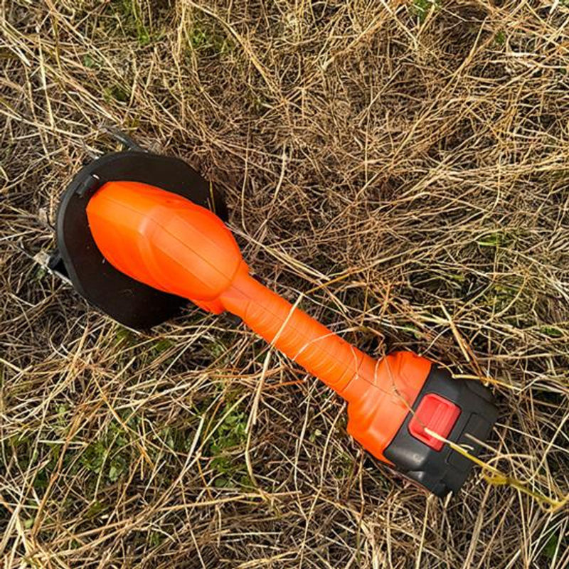 Akku-Mini-Bodenfräse Kultivator mit scharfen Klingen und ergonomischem Design, tragbare elektrische Gartenfräse mit Hilfsrädern und Sicherheitsstartschalter - Bild 3