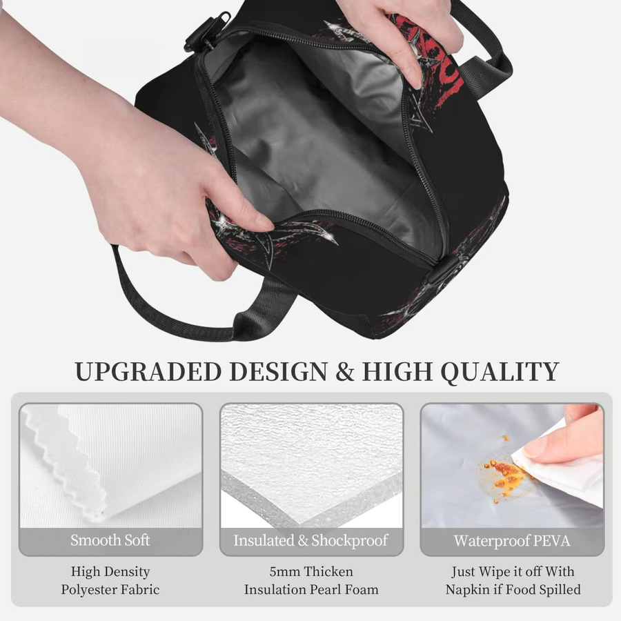 S-Slipknots Heavy Mental Music Isolierte Lunchtasche, auslaufsichere Thermo-Lunchbox in Schwarz - Bild 4