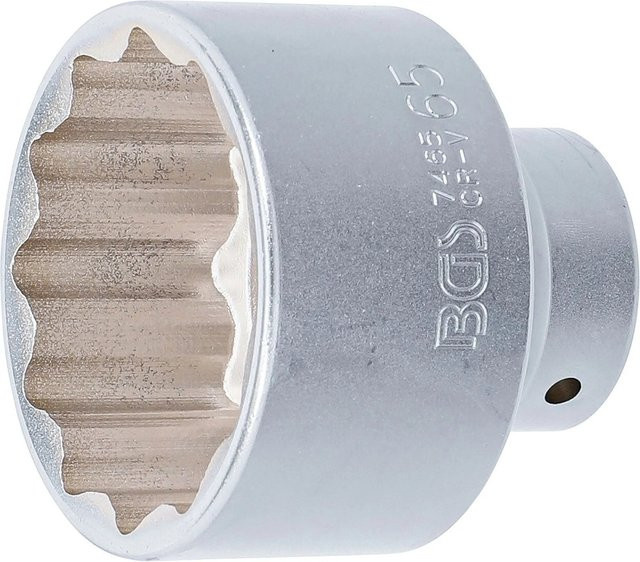 BGS Steckschlüssel Einsatz Zwölfkant mit 3/4 Zoll Antrieb und 65 mm Schlüsselweite in Silber - Bild 1