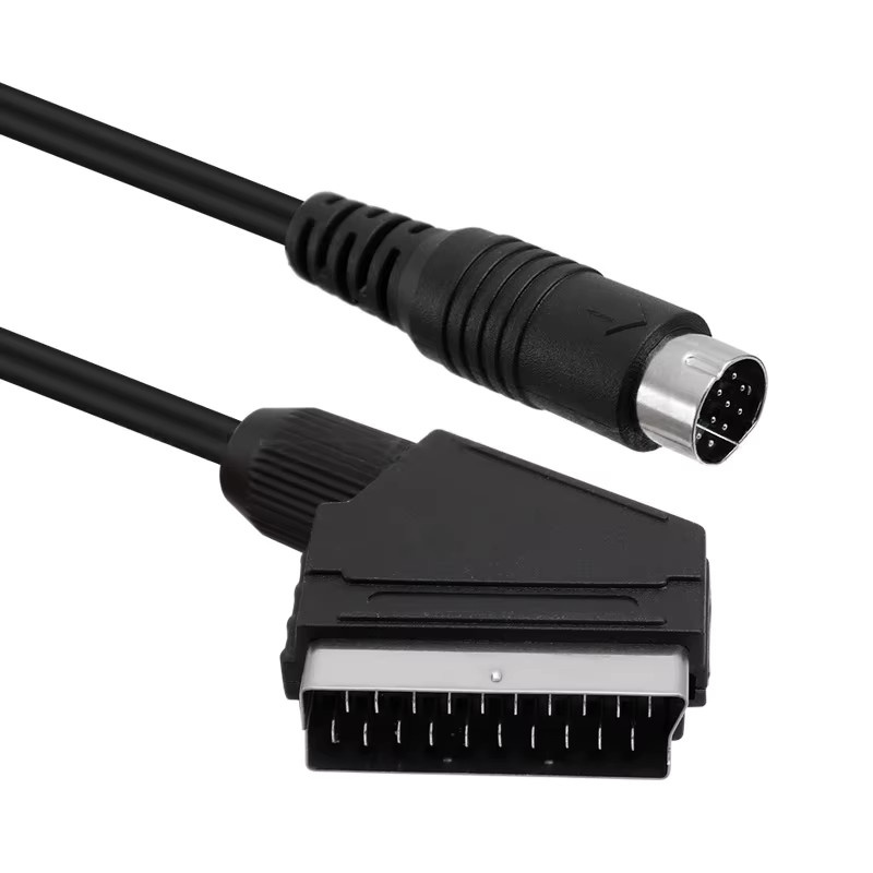 OULLX Scart-Kabel für Sega Saturn, RCA AV Stereo-Verlängerungskabel für PAL und NTSC, Schwarz, Länge: 1,8 m - Bild 4