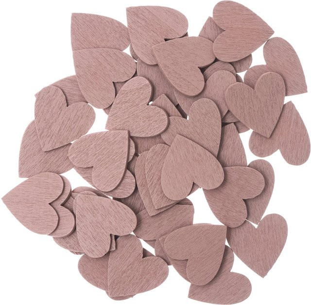 Rico Design Holzstreu Herz in Roségold, 48 Stück Konfetti für Hochzeiten - Bild 1