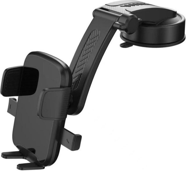 Multifunktionaler universeller Handyhalter für das Auto mit Saugnapf und drehbarer Wasserfall-Einstellung, Schwarz - Bild 1