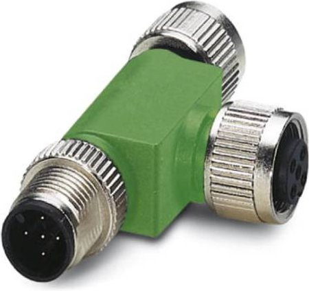 Phoenix Contact 1541186 Sensor-Aktor-Verteiler und Adapter M12 in T-Form, 5-polig, grün - Bild 1