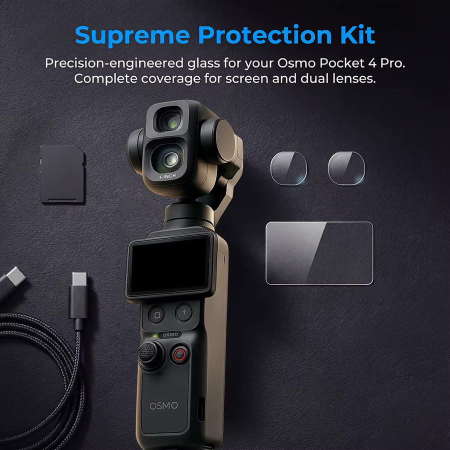 DJI Osmo Pocket 4 Pro Displayschutzfilm aus 9H gehärtetem Glas, transparentes Kameraobjektiv-Schutzglas für DJI Pocket 4P Zubehör - Bild 3