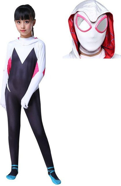 DewBloom Spider-man Into The Spider-verse Gwen Stacy Kinderkostüm Jumpsuit, Schwarz - Bild 1