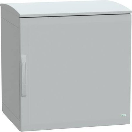 Schneider Electric Polyestergehäuse Bodenstehend Grau B/T/H: 75 x 75 x 62 cm mit Abdeckung und IP44 Schutzart - Bild 1