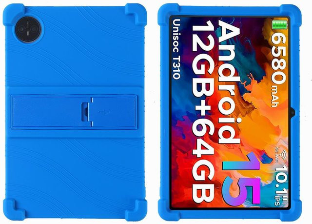 DOOGEE Tab A9 Schutzhülle mit Ständer aus weichem Silikon, stoßfest, Blau - Bild 1