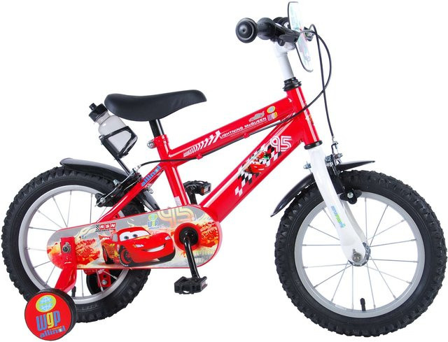 TPFSports Disney Cars Kinderfahrrad, 14 Zoll, Rot, 2 Handbremsen - Bild 1