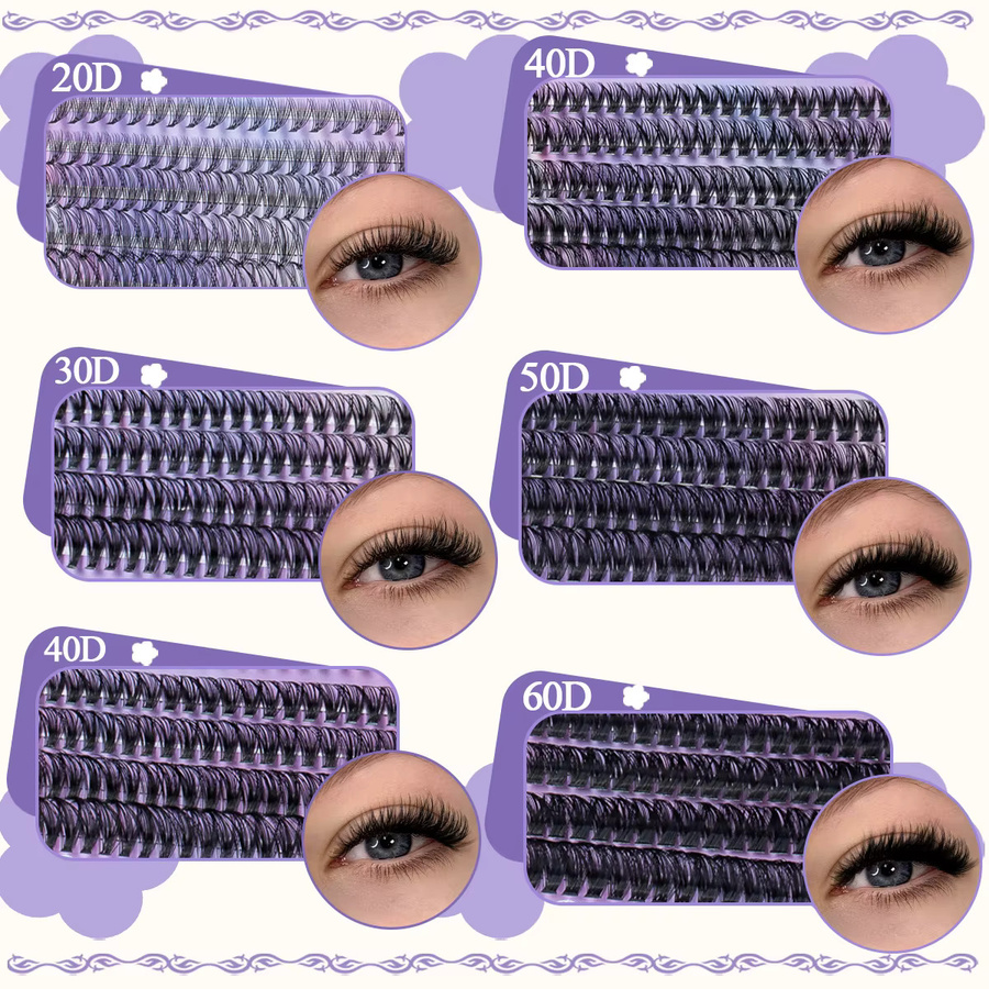 ISEEN DIY Wimperncluster-Set, 8–16 mm, natürlich, Unisex - Bild 3