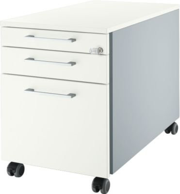 Schäfer Shop Genius Rollcontainer 126 mit Griff, weißalu, B: 43,5 cm, H: 57,7 cm, T: 3,0 cm - Bild 1