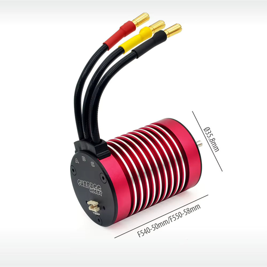 Surpass Hobby Supersonic V2 F540 F550 Brushless Motor, mit Temperatursensoranschluss, Metall, Rot - Bild 5