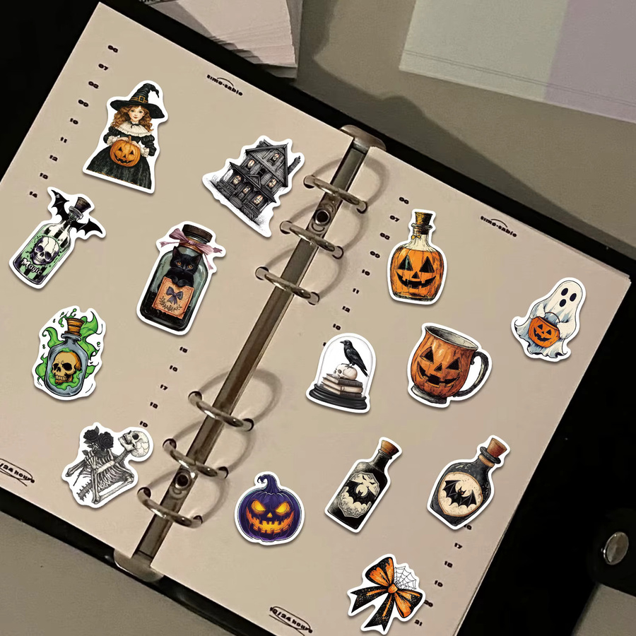 52 Stück Halloween Zaubertrank Cartoon Graffiti Aufkleber wasserfest in Multicolour von MRJIAANGSON für Laptop, Telefon und Koffer - Bild 5