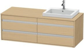 Duravit Waschtischunterschrank Ketho in Beige Matt mit 4 Schubladen, Wandmontage, B/T/H: 140 x 55 x 49,6 cm - Bild 1