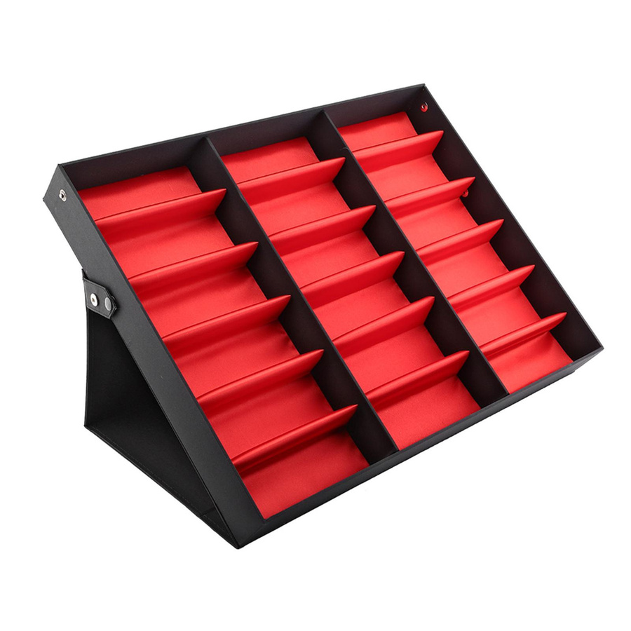 Brillenständer und Schmuckorganizer mit 18 Fächern von Painter in Schwarz oder Rot, B/T/H: 47,0 x 37,0 x 6,0 cm - Bild 2