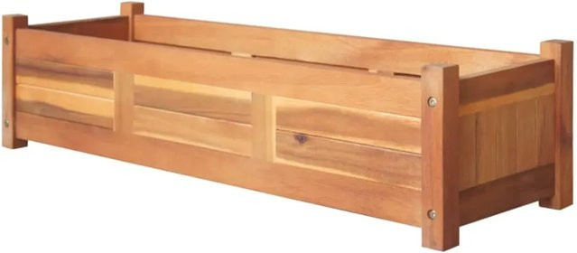 vidaXL Garten-Hochbeete aus Akazienholz in Braun, 2er-Set, B/T/H: 100 x 30 x 25 cm - Bild 1