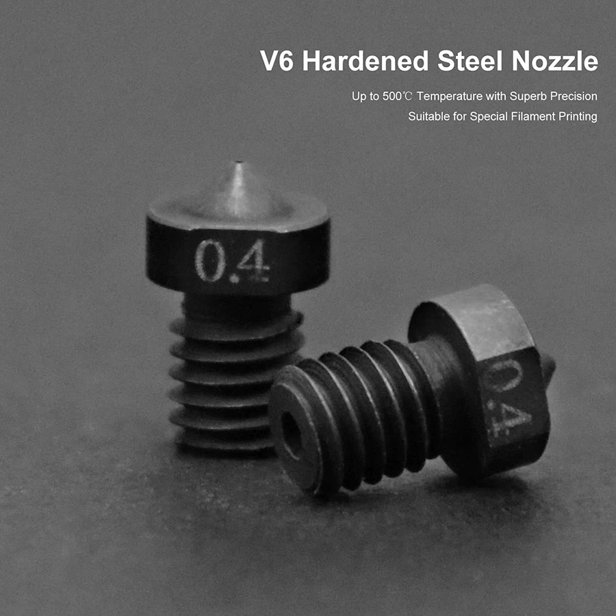 Anycubic I3 Mega Hotend 12V mit 2 gehärteten Stahlrohren 0,4mm für E3D V6 Düsen und Extruder in Silber - Bild 2