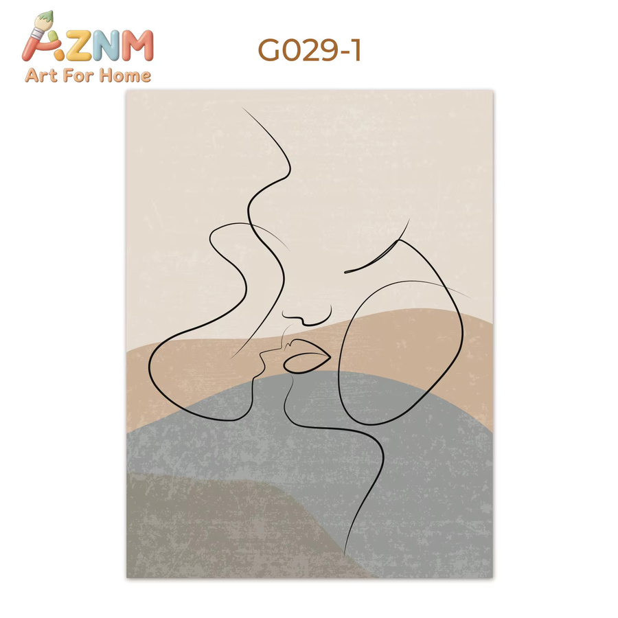AZNM Abstrakte Wandkunst Moderne Geometrie Gesicht Farbblock Dekorative Malerei Multicolour - Bild 2