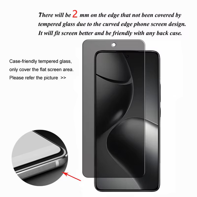 Xiaomi 14T und 14T Pro Panzerglas mit Privacy-Funktion und Objektivschutz, transparent - Bild 2
