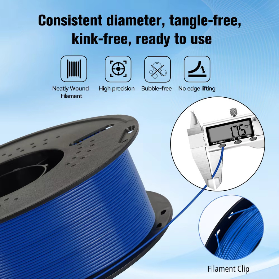 KINGROON 3D-Filament Multi-Pack Combo PLA PETG ABS HS PLA PETG Schwarz 1,75 mm 5 kg - Bild 3