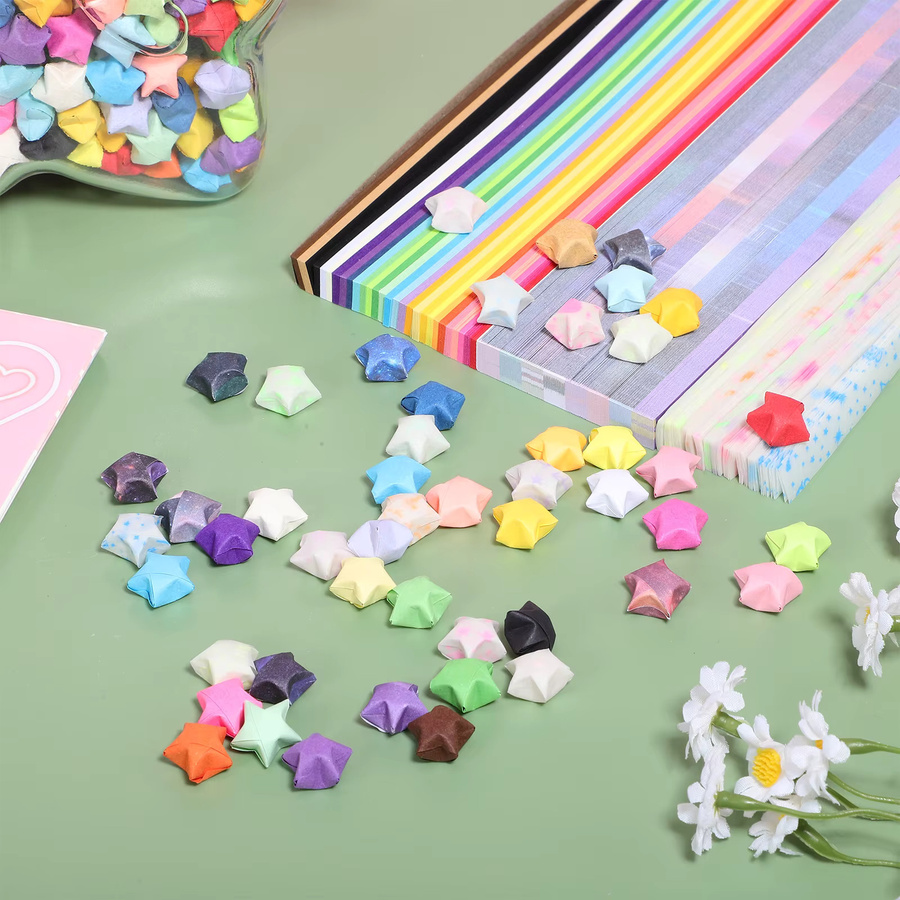 1290 Stück Origami Stern Papier Streifen in Multicolour für DIY Bastelarbeiten und Dekoration - Bild 2