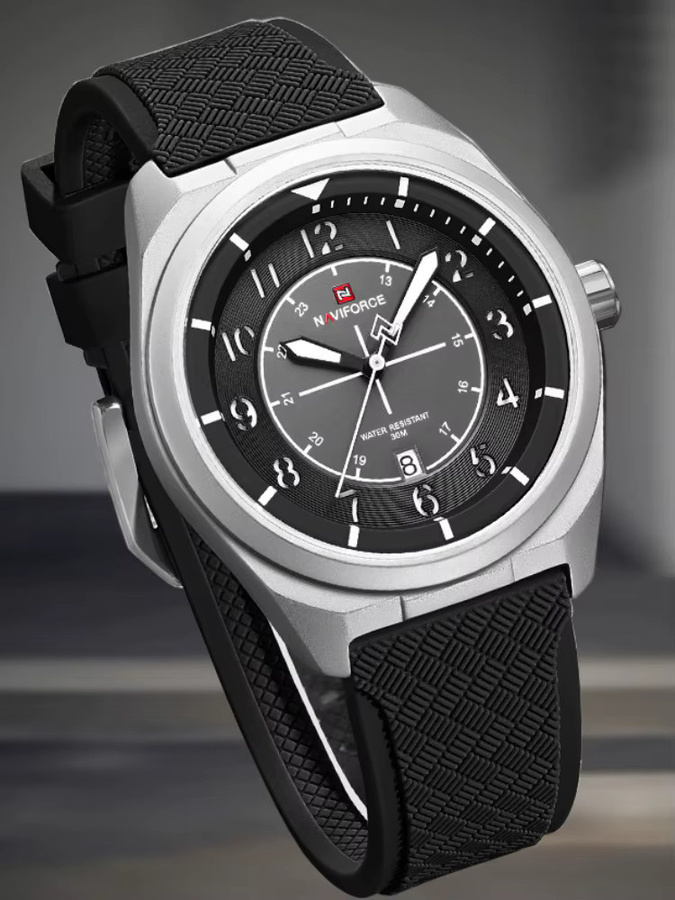 NAVIFORC Armbanduhr, Quarz, Silikonarmband, Schwarz, Herren - Bild 7