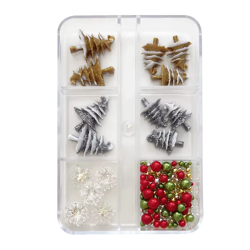Nibiru DU Nail Art Charms Weihnachtsbaum 3D Acryl, Glänzend - Bild 2