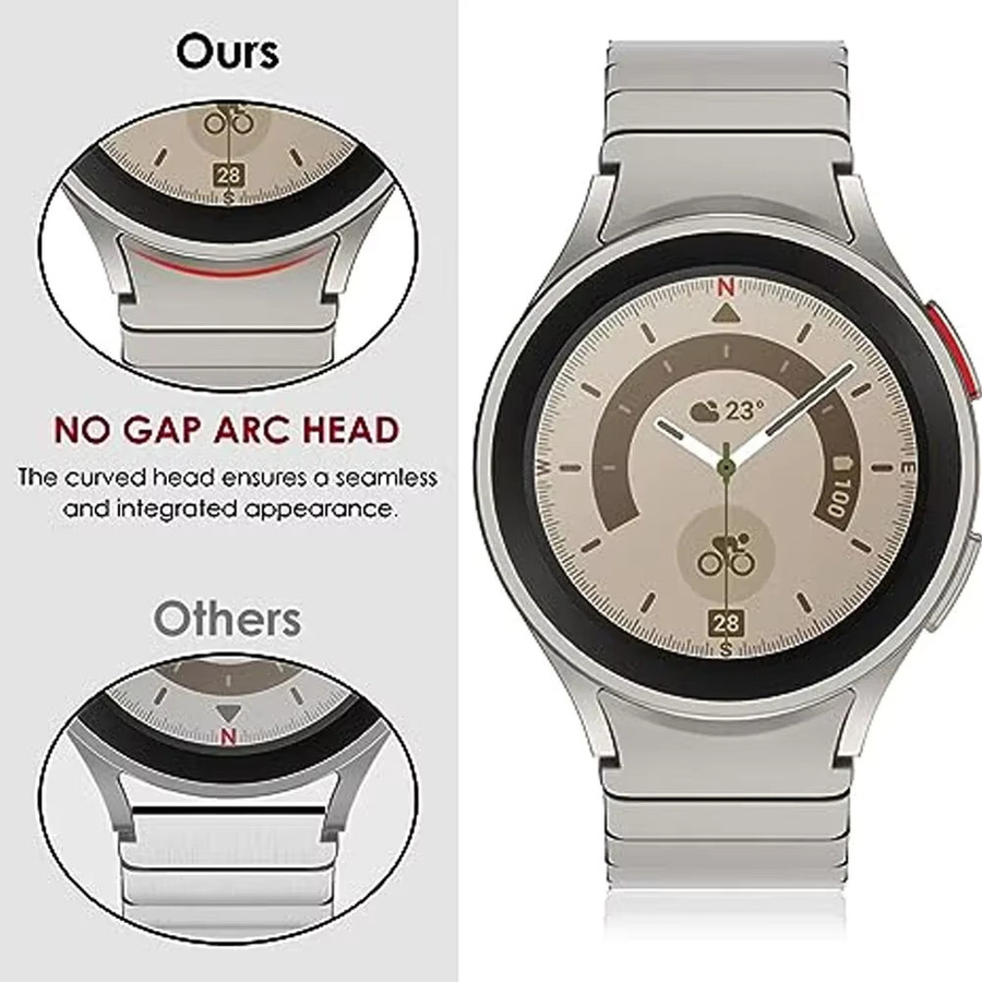 OAKCHARM Uhrenarmband Samsung Galaxy Watch, Edelstahl, Silber, Unisex - Bild 2