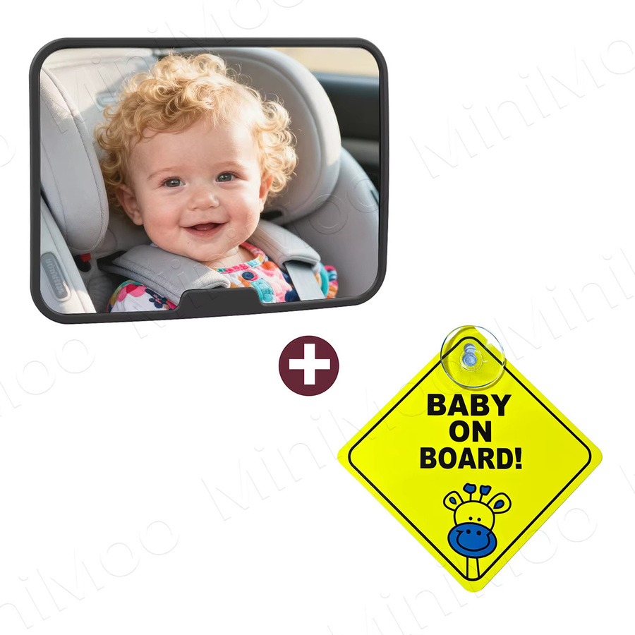 momo&dudu Baby-Autospiegel in Schwarz mit 360° Panoramablick und bruchsicherer Funktion - Bild 6