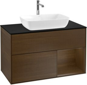 V&B Waschtischunterschrank Finion 100 in Walnuss Braun B/T/H: 100 x 50,1 x 50,1 cm - Bild 1