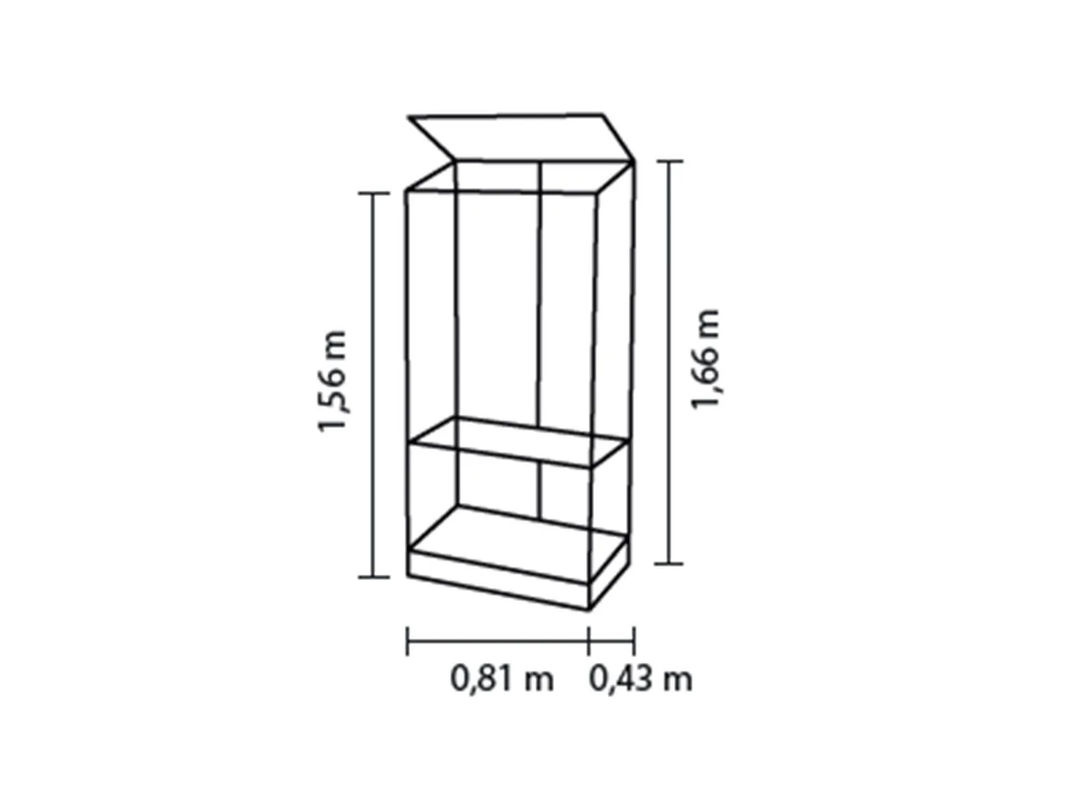 Vitavia Balkon- und Anlehn-Gewächshaus Stad in Schwarz mit Stahlfundament und 3 mm ESG-Glas, B/T/H: 81,2 x 43 x 156 cm - Bild 5