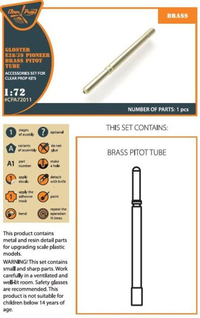 Clear Prop Gloster E28/39 Pioneer, Brass pitot tube - Bild 1