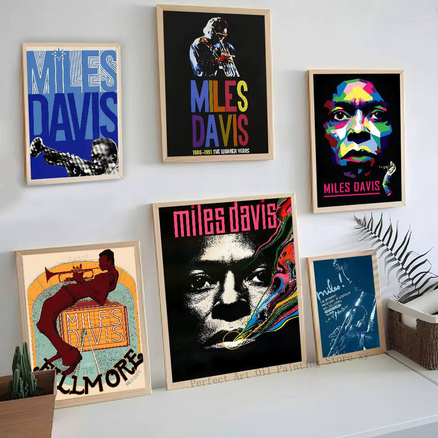 Rastar Miles Davis Kind Of Blue Poster Selbstklebende Wandkunst im Retro-Stil, Mehrfarbig, B: 18,0 cm, H: 18,0 cm - Bild 4