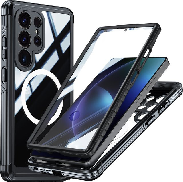 Shellbox Magnetische Stoßfeste Handyhülle Transparent für Samsung Galaxy S25 Edge S25U S24 S23 S22 S10 - Bild 1
