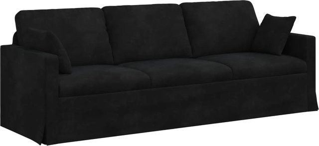 vidaXL Sofa in Schwarz aus Samt mit Metallrahmen, Breite: 228 cm, Tiefe: 78 cm, Höhe: 80 cm - Bild 1
