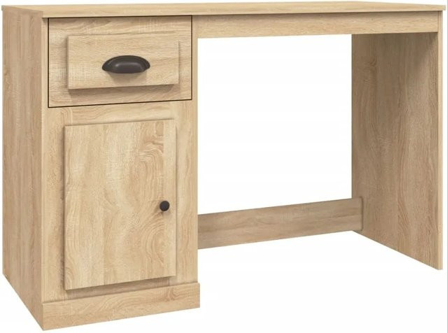 vidaXL Schreibtisch mit Schublade in Sonoma Eiche, modern, B/T/H: 115 x 50 x 75 cm - Bild 1