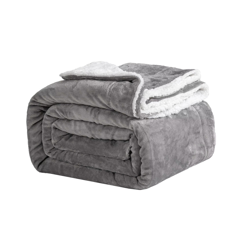 Good Nite Fleecedecke Sherpa Kuscheldecke in Grau, B/B: 150 x 130 cm - Bild 4