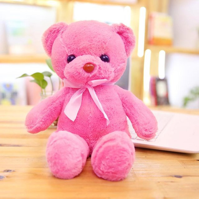 Bai Fen Bai dolls and toys Bär Plüschtier leuchtend rosa - Bild 1