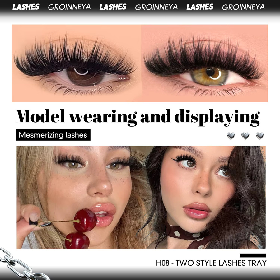 LASVIREY Falsche Wimpern, 5/20 Paar, Black, Unisex - Bild 5